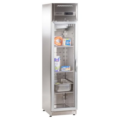Edelstahlkühlschrank mit Glastür KU 358 G