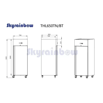 Edelstahlkühlschrank, Inhalt 610 Liter, GN2/1 – Bild 9