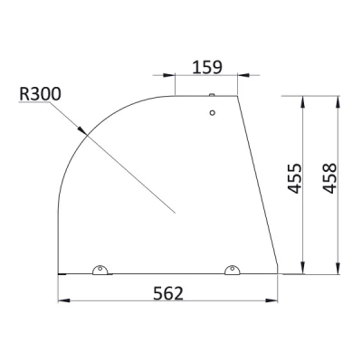 Saladette 3 Türen, 137 x 70 gebogener Glasaufbau, Klarglas – Bild 2